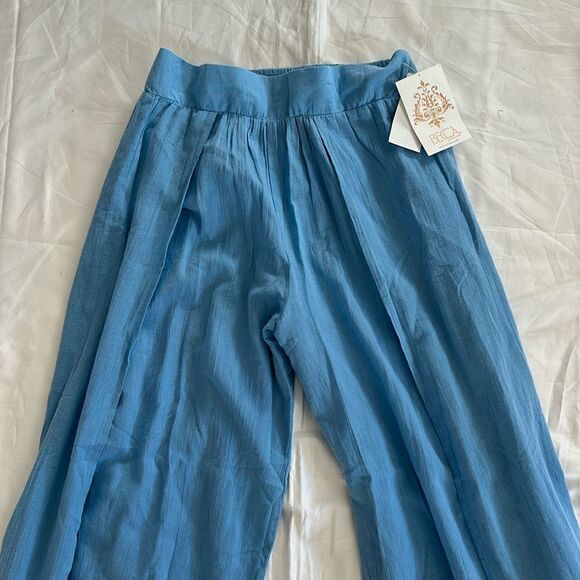 Copy / Becca Gauzy Smocked Waist Pants, Swim coverup, Coastline, Medium, NWT - Picture 3 of 10